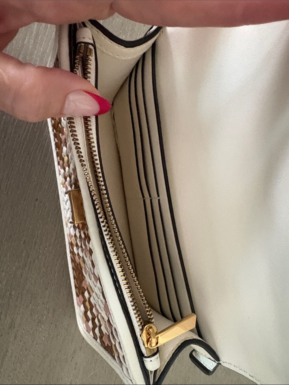 Tory Burch Woven White, Brown & Pink Mini Top-Handle Bag - Picture 3 of 8